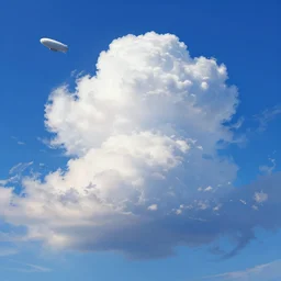 clouds in the sky, airship, digital art, blue sky vivid colors, artgerm, james gilleard, beautiful, highly detailed, intricate, trending on art station