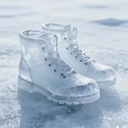 shoes made of literal ice