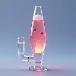 transparent long continuous lava lamp shaped like plumbing pipes with gelatinous liquids flowing inside, playful, 8 k, render by pixar