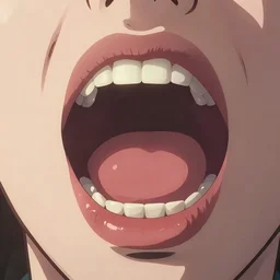wide open queen mouth, close - up, cry, defiant, full lips, light effect, hyper detailed, intricate, elegant, highly detailed, digital painting, artstation, concept art, matte, sharp focus, illustration, by dan mumford, yusuke murata, makoto shinkai, ross tran