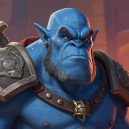 portrait of a warhammer stone troll with blue skin and strong eyebrows by ralph horsley, rossdraws, matte painting, stylized background, cinematic lighting, maya, pixar, unreal engine, artstation