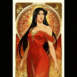 red, gold, and black art nouveau movie poster of Princess Azula