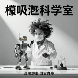 poster of mad scientist!!!!!!!!!!!!!! with crazy looking hair building a robot textless!!!!!!!!!
