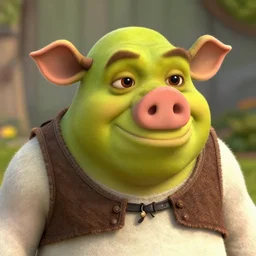 pig shrek, photo, detailed, 4 k