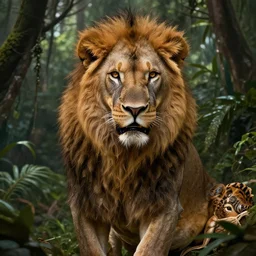 perfectly - portrait of a wild huntress living in the jungle wearing a dead lions skin, intricate, highly detailed, digital painting, artstation, concept art, smooth, sharp focus, illustration, unreal engine 5, 8 k, art by artgerm and greg rutkowski and alphonse mucha