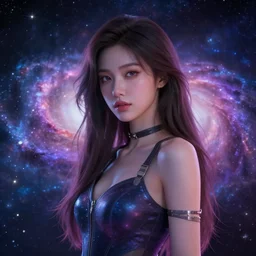 beautiful girl galaxy background character concept style trending on artstation concept art detailed octane render cinematic photo-realistic 8k high detailed