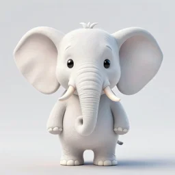 a white 2D character elephant portrait, ultra realistic, looking at the camera, smiling, highly detailed illustration, 8k, masterpiece, octane render, trending on cgsociety