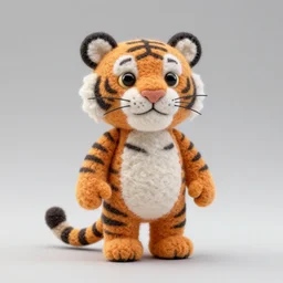 Popsicle Tiger, needle felted Art Toy, realistic, high details, 8k