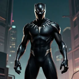 black Panter, cyberpunk, greg rutkowski, hyper detailed, 35mm, high quality