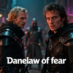 dramatic shallow depth of field film still action scene from a medieval cyberpunk film from the 8 9 0 s titled'danelaw of fear ', photographed by denis villeneuve and ridley scott, colorful lighting high contrast, grainy hyperrealistic shocking detail trending on artstation 8 k