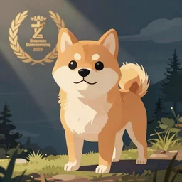 anime kawaii shiba inu, vector