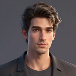 A handsome man with Dark and Light hair, portrait, digital art, trending on artstation, behance, unreal render