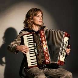 Vanessa Carlton playing the accordion
