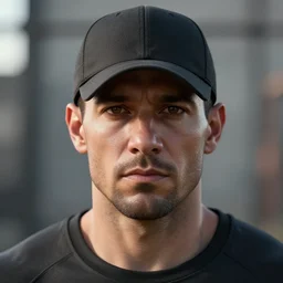 incredibly realistic, too detailed face of noir detective with crossfit top, both eyes, both ears, octane render, bump mapping, global illumination, 8 k, bokeh, d & d digital art, one piece, unreal engine 5