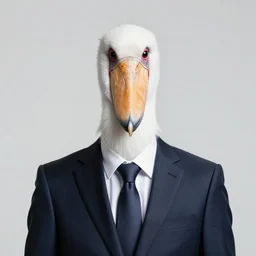 a realistic portrait of anthropomorphized shoebill stork wearing suit and tie, photographic realistic background, by atey ghailan, by greg rutkowski, by greg tocchini, by james gilleard, by joe fenton, by kaethe butcher, trending on instagram, award winning details