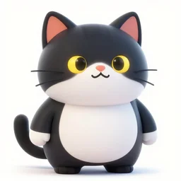 Cute digital art depicting a fat cat as The Terminator (1984), glowing eyes