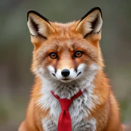 anthropomorphic furry corsac fox wearing a red tie, fantasy, fursuit