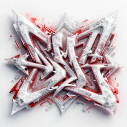 abstract, intricate, 3 d, fidenza, red white, ice style graffiti, by friedrich caspar david.