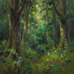a forest highly detailed oil painting rhads bruce pennington studio ghibli by tim hildebrandt bytim white by george inness digital