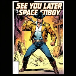see you later space cowboy comic book front page full colour