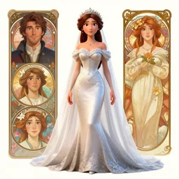 ana de armas in a wedding dress, cg animation, riot entertainment, arcane, realistic, character select portrait, by artgerm, greg rutkowski, alphonse mucha, 3 d