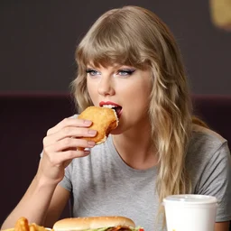 Taylor Swift eating a McChicken