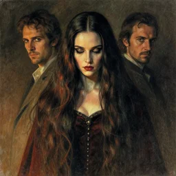a drawing of a queen with long hairs in the style of marc simonetti and emil melmoth, cinematic lighting