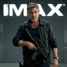an action film still of george clooney as sam fisher in splinter cell, imax, 4 k,