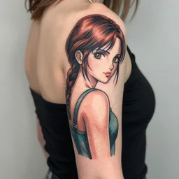 tattoo of anime emma watson on arm back