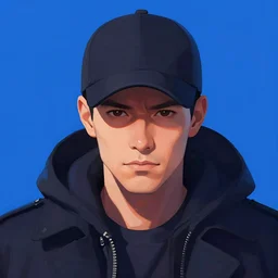 portrait of Hitman, blue backround, digital art, trending on ArtStation