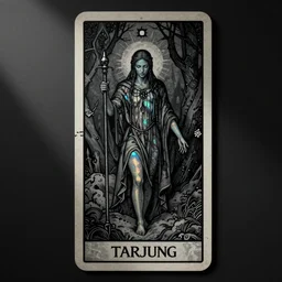 dark tarot depth artwork, phosphorescent skin