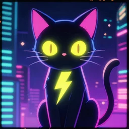 anime lightning cat, portrait, vaporwave, synthwave, neon, vector graphics, cinematic, volumetric lighting, f 8 aperture, cinematic eastman 5 3 8 4 film