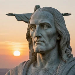 sunrise over christopher columbus portrait, macro photography, digital art by greg rutkowski, trending on artstation