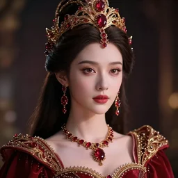 portrait of wonderful princess of ruby with fair skin, ornate 8 k gorgeous intricate detailed, accent lighting, dramatic cinematic lighting, octane render