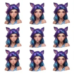 character sheet of pool party Ahri (wild rift), multiple angles, symmetric face, 3d render, octane render, 4K, highly detailed
