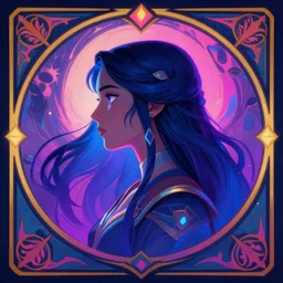 side profile centered painted portrait, Maya Ali as a wind sorcerer, just one head, Gloomhaven, D&D, cell-shaded, matte painting concept art, beautifully backlit, official fanart, 8k, HDR, Trending on artstation, Behance, Art Nouveau, vivid neon colours, by Jesper Ejsing and RHADS and Makoto Shinkai and Lois van baarle and ilya kuvshinov and rossdraws and Cushart Krentz and Gilleard James