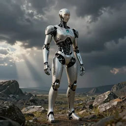 beutiful cyborg, alfred kelsner, artstaition, epic composition
