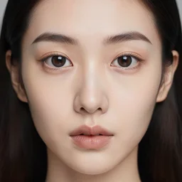 woman with stylized button eyes