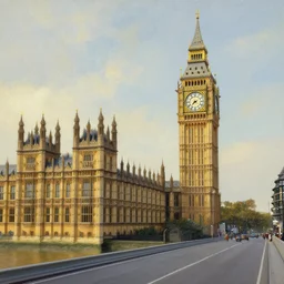 Cartographism painting of Big Ben