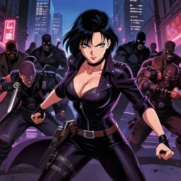 portrait of cassandra cain fighting off an army of criminal thugs in gotham city, anime illustration by tomoyuki yamasaki, kyoto animation studio, madhouse, ufotable, square enix, cinematic lighting, trending on artstation - n 4
