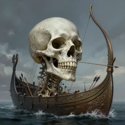 Death is swallowed up in victory, very detailed and beautiful face, artwork by artgerm, Long Bow and arrows, on a Viking Ship, wide angle, full body, DD, fantasy, highly detailed, digital painting, artstation, smooth, sharp focus, art by thomas kinkade and Stephan Martiniere and Kevin Swartz