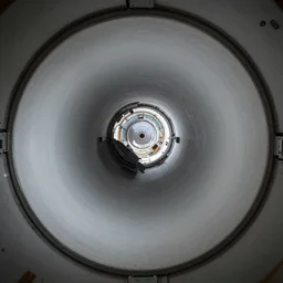 view from inside an enormous cylindrical space station