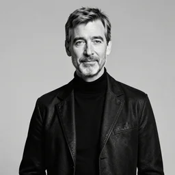 mr rogers as the lead singer of a norwegian black metal band, black metal, black and white photograph, high contrast