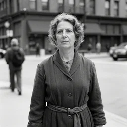 analog fine art street photography of a middle age woman by vivien maier, chicago. 1 9 5 8. american street photography style. candid. flimic. rolleiflex 3. 5 f. asymmetrical balance. in - frame