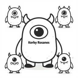 kerby rosanes style art, doodle, monster doodle, artstation, dribbble, pinterest, white background