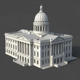 a detailed 3 d model of a building in jeffersonian architecture style