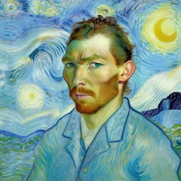 a van gogh style portrait of rafael nadal