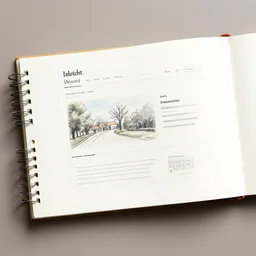 sketch of a web page in a notebook