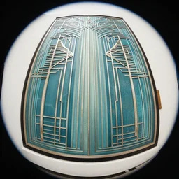 3 d fisheye, very low angle, wide angle, art deco poster showing front of exaggerated 1 9 3 0 s car, shiny, aerodynamic, dramatic lighting