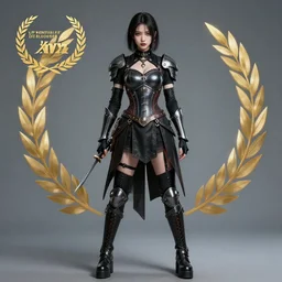 full length photo of a real - life beautiful cybergoth warrior, 8 k, hdr, smooth, sharp focus, high resolution, award - winning photo